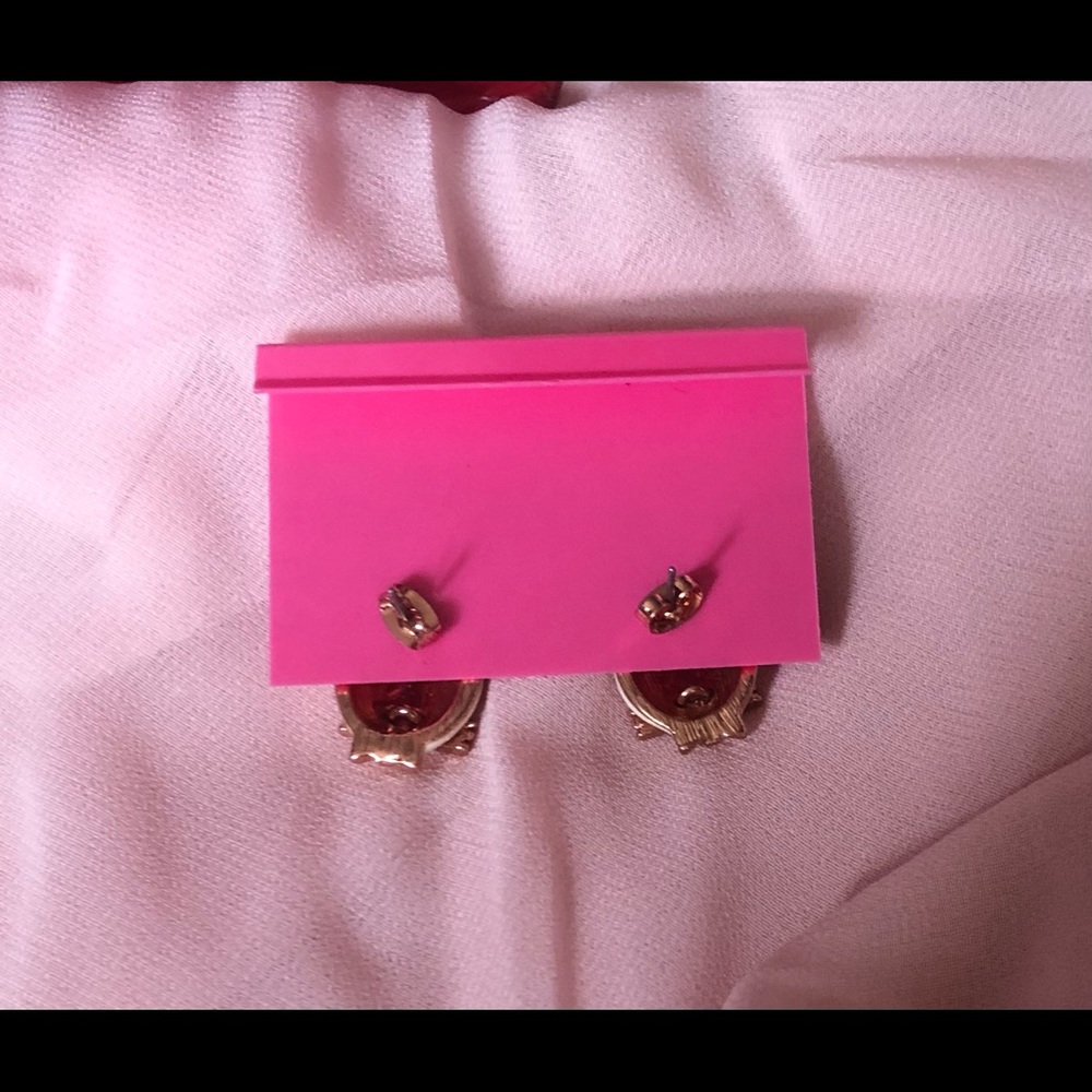 NWT Betsey Johnson Kitty Cat wearing Tiara Earrings - Picture 4 of 8
